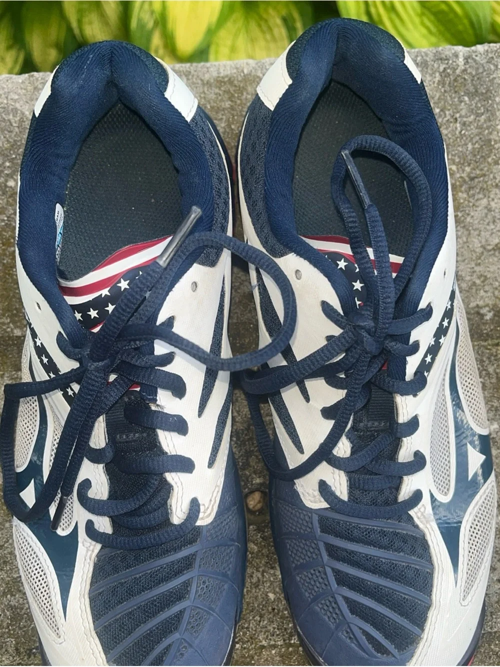 Mizuno Wave Lightning Z3 Sz 8 Womens Volleyball Shoes 430228 Red White Blue Flag